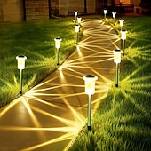 cheap Pathway Lights &amp; Lanterns-Solar Outdoor Lights, Solar Pathway Lights Outdoor Waterproof, Stainless Steel Stake Lighting for Garden Yard Path Walkway Driveway Patio Lawn Outside Decor,Color Changing
