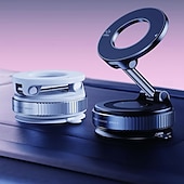 Недорогие Крючки и держатели-Комплект из 2 магнитных держателей для телефонов, сверхпрочный складной механический держатель с вакуумной присоской, вращающийся на 360°, с сильным магнитным креплением, подходит для автомобиля,