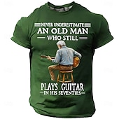 preiswerte Musik- und Instrumenten-Grafik-T-Shirts-Herren Alter Mann Lustiger Slang T Shirt Kurzarm T-Shirt 3D-Druck Rundhalsausschnitt Hemd Mode Täglich Täglich Straße Blau Hellblau Grapefruit-Heide Sommer Frühling Bekleidung S M L XL XXL XXXL 4XL
