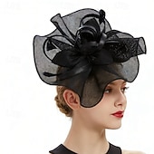 billige Fascinatorer-fascinators Linfrø Fjær Bryllup Bursdag Elegant Årgang søt stil Med Fjær Hodeplagg Hodeplagg