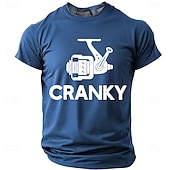 cheap Hobby Tees-Men's Cranky Fishing Reel Spinning Reel Funny Humorous Pun Fisherman Gift T Shirt Graphic Regular Fit Outdoor Fishing Trip Designer Clothing Apparel S M L XL XXL XXXL