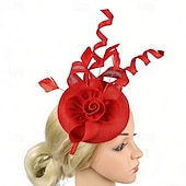 cheap Fascinators-Fascinators Flax Wedding Birthday Vintage Cute With Tulle Headpiece Headwear