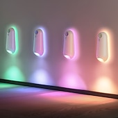 billige Toalettlys-2 stk. smarte bevegelsessensorer for toalett, oppladbare med USB-kabel, vanntette LED-lamper for innendørs bruk, soverom, stue, trapp, gang, entré, omgivelsesbelysning på badet