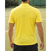 tanie Koszula męska-Męskie Solidne kolory Koszulka sportowa Koszulka do tenisa Koszulka tenisowa Krótki rękaw Quarter Zip Szybkie wysychanie Elastyczny Odprowadza wilgoć Oddychający Bransoletka tenisowa Buty golfowe