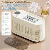 お買い得  家庭用器具-ミニポータブル製氷機、卓上型製氷機、10～15分で高速製氷、1サイクルで10個の固形氷、家庭、オフィス、RV、寝室向けのコンパクト小型高速製氷機