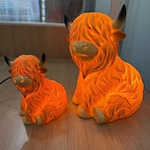 billige Dekorative lys-Lampe for høylandsfe, LED-bordlamper, moderne gårdshusborddekor, morsom gave til soveromscampingfest bursdagsoverraskelser