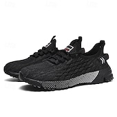 abordables Baskets Décontractées-Chaussures de sport pour hommes, en maille bleu marine, respirantes et flexibles, idéales pour la course, la marche et les activités de plein air décontractées.