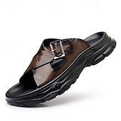 levne Pohodlné sandály-Pánské mokasíny z umělé kůže – pohodlné letní sandály s otevřenou špičkou a nastavitelným páskem, lehké a prodyšné, ideální pro každodenní nošení, cestování a volný čas v přírodě