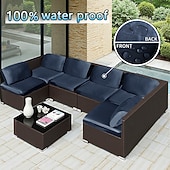 economico Copertura per Cuscini da Patio-Fodere impermeabili per cuscini da esterno, in seta di latte rivestita in TPU, tinta unita, elasticizzate, per divani componibili e set di divani da esterno.