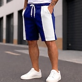  Férfi Izzadt nadrág Rövidnadrágok Nyári rövidnadrág Egyenes Zsinór Rugalmas derék Színes Sima Mokaszinok Térd feletti Napi Szabadtéri Utcai öltözék Sportok Utcai sikk Fekete Sötétkék Nyúlós
