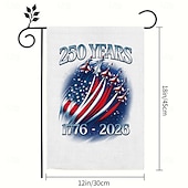  2 τεμάχια σημαία διπλής όψης για την 250ή επέτειο των ΗΠΑ, εξωτερική πατριωτική σημαία κήπου με άγαλμα της ελευθερίας, διακοσμήσεις 4ης Ιουλίου για τον εορτασμό της 250ης επετείου των ΗΠΑ, εμπορεύματα των ΗΠΑ 250, αναμνηστικά 1776-2026
