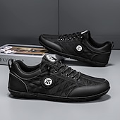 cheap Casual Lace-Up Shoes-Men's Faux Leather Casual Sneakers – Comfortable and Stylish for Everyday Wear, Ideal for Casual Outings, Sports and Relaxed Weekend Activities