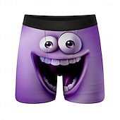 preiswerte Retro Vintage &amp; Ethik-Herren Cartoon Lächelndes Gesicht Gesichtsausdruck Dehnbare Boxershorts Badeshorts Boxer-Badeshorts Lustig Lässig Heim Strandurlaub Elastischer Bund Feuchtigkeitsableitend Atmungsaktive Unterwäsche