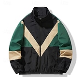 Χαμηλού Κόστους Τζάκετ Τρεξίματος-Ανδρικά Γεωμετρικό Καλοκαίρι Ποδοσφαίρου Παγκόσμιος αγώνας Jachetă de Alergat Μπουφάν εξωτερικού χώρου Αθλητικό μπουφάν Άνοιξη Φθινόπωρο Φερμουάρ Τσέπη Μπλοκ χρωμάτων Μακρυμάνικο