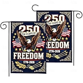 abordables 250e Anniversaire-Lot de 2 drapeaux commémoratifs américains pour le 250e anniversaire de l'indépendance de l'Amérique (1776-2026), arborant un aigle majestueux aux ailes déployées. Célébration du semi-quincentenaire et du 4 juillet.