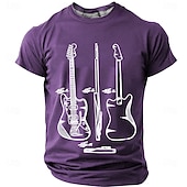  Herre Gitar Morsom Slang T skjorte Kortermet T skjorte 3D-utskrift Crew-hals Skjorte Mote Daglig Daglig Gate Svart Sommer Vår Klær S M L XL XXL XXXL