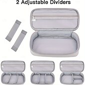 cheap Luggage &amp; Travel Storage-Travel Storage Bag with Cable Management, Zippered Light Gray Tech Organizer for Chargers, Power Banks, Hard Drives, Data Cables – Portable Carry-On Travel Case