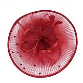 abordables Fascinadores-Fascinators Tejido Boda Cumpleaños Vintage Estilo lindo Retro Con Cintas Flor Celada Sombreros