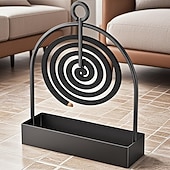 cheap Sculptures-2PCS Metal Mosquito Coil Holders, Hanging Incense Burner Stand for Mosquito Repellent Coils, Decorative Coil Holder for Living Room, Bedroom, Patio, Balcony, Outdoor Camping
