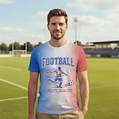  Partita mondiale di calcio 2026 Abiti Maglietta grafica Football americano Tifoso di calcio francese Patriotico Corte per Unisex Adulti Stampa 3D  per Feste Sport all'Aperto
