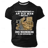  Homens, nunca subestimem um senhor de setenta anos que ainda trabalha com madeira. Camiseta vintage de carpinteiro com estampa, corte casual, ideal para presente de aniversário ou aposentadoria para