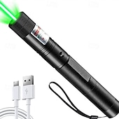  Puntatore laser ricaricabile tramite USB per attività all'aperto come caccia, escursionismo e campeggio, raggio laser a lungo raggio, puntatore laser verde