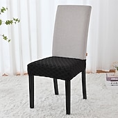 levne Potah na jídelní židli-Strečový žakárový diamantový potah na sedák s elastickým potahem, dvojité elastické pásky, prachotěsný chránič sedáku do jídelny, kuchyně, hotelu