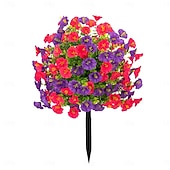 Недорогие Искусственные цветы-20-дюймовый колышек для искусственных цветов, декоративный садовый колышек для ипомеи, разноцветный, для двора. &amp;газон, прочный пластик, не выцветающий, всесезонное украшение