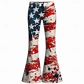 voordelige Bodems-250e jubileum VS Retro vintage Jaren '70 Broeken Bell Bottom broek Hippie Schijf Hoge taille Kostuum Dames Maskerade 4 juli Feest Independence Day Volwassenen Broeken