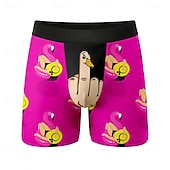  Homme Animal Dessin animé Flamant rose Boxers extensibles Caleçons de Bain Shorts de bain boxeur Drôle Occasionnel Maison Vacances à la Plage Ceinture Élastique Évacuation de l'humidit