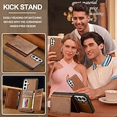 abordables 2026 Samsung Galaxy S26 Serie-teléfono Funda Para Samsung galaxia S26 S26 Plus S26 Ultra Tarjetas billetera Magnética Soporte de carga inalámbrica Ranura para tarjetas Retro Cuero de PU