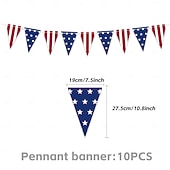  Set di stendardi decorativi per il 250° anniversario del giorno dell'indipendenza degli Stati Uniti, include 24 stendardi, 10 bandierine, 8 festoni, 12 spirali, 2 tende di tulle &1 tovaglia, ideale