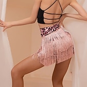 cheap Latin Skirts-Women's Brown Fringe Latin Dance Skirt
