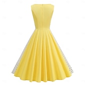 cheap Dresses-1950s Retro Vintage Rockabilly Dress Swing Dress Flare Dress Sleeveless Polka dots Fit &amp; Flare Swing Fancy Dress Women's Carnival Masquerade Prom Office / Career Event / Party Adults' Homecoming