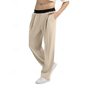 abordables pantalons décontractés-Homme Pantalons Pantalon décontracté Avec Poches Taille Élastique Bloc de Couleur Confort Longueur complète Quotidien Maison Extérieur Simple Style Classique Noir bleu marine Non Elastique