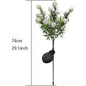זול אורות נתיבים ופנסים-1 חבילה של 1 תאורת LED גינה דקורטיבית סולארית חיקוי גרדניה זר חיצונית אור שמש לקישוט נתיב חצר שביל פטיו מרפסת דשא, פרחים מלאכותיים הידרנג'ה אור חם