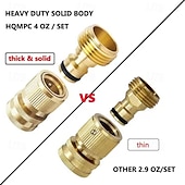 abordables Arrosage et irrigation-2 jeux de raccords rapides pour tuyau d'arrosage, en laiton massif robuste de 3/4 pouce, raccords universels étanches pour une connexion facile du tuyau d'arrosage