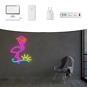 levne Dekorativní světla-plameňák, koktejl, palma &amp;Nástěnná svítidla s neonovým nápisem s vlnami, napájení přes USB, stmívatelné LED světlo s barevnými možnostmi pro interiér, ložnici, obývací pokoj, hernu, bar, párty,