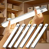 tanie lampki nocne z czujnikiem-6 sztuk magnetycznych, inteligentnych lampek z czujnikiem ruchu, ładowanych przez USB, z możliwością ściemniania w 3 kolorach, 3 tryby oświetlenia, paski świetlne LED do wnętrz, sypialni, przedpokoju,