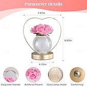cheap Lamps &amp; Lamp Shades-Rose Flower Lamp,Birthday Gifts for Women,Rechargeable Cordless LED Touch Lamps,3-Colour Infinitely Dimming Small Night Light,for Living Room,Dining Room,Bedroom Festival Home Decor