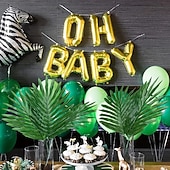 Χαμηλού Κόστους Τεχνητά Φυτά &amp; Πράσινο-12/24 τεμάχια τεχνητά τροπικά φύλλα φοίνικα με μίσχους, υψηλής ποιότητας, ανθεκτικά στο ξεθώριασμα τεχνητά φυτά για διακόσμηση σπιτιού, διακοσμήσεις γάμου, είδη πάρτι Χαβάης, εορταστικές παρουσιάσεις,