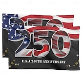  2 τεμάχια σημαία 250ής επετείου των Ηνωμένων Πολιτειών 1776-2026, πατριωτικό αμερικανικό αναμνηστικό πανό εξωτερικού χώρου για διακόσμηση κήπου, αυλής ή σπιτιού