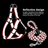 economico Collari, Imbracature e Guinzagli-Guinzaglio per cani, pettorina antistrappo, gilet riflettente in nylon per cani, guinzaglio da addestramento, adatto a cani di piccola taglia