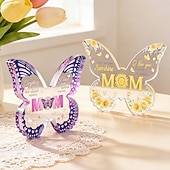 זול פסלים-פריט קישוט בצורת לב ופרפר ליום האם אחד. קיימות מספר אפשרויות. מתאים למתנות יום האם ולקישוטי שולחן לחג המשפחה.