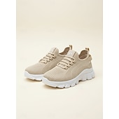 Недорогие Женские кроссовки-Женские дышащие прогулочные туфли цвета хаки — легкие удобные кроссовки на шнуровке для путешествий и повседневной носки.