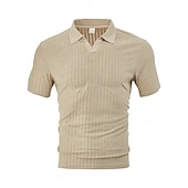 economico Polo Classico da Uomo-Per uomo Top a Maglia a Coste Polo da Golf Casuale Lavoro Bavero Colletto Polo a Coste Manica Corta Essenziale Moderno Tinta unica Bottoni Lavorato a maglia Primavera &amp; Estate Tutte le stagioni