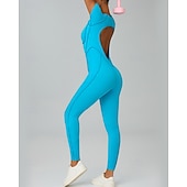 abordables Conjuntos y Monos-Women's Workout Jumpsuit Onesie Solid Color Bodysuit Summer Spring Fall rice white Pink Gym Workout Fitness Yoga Stretchy Breathable Short Sleeve Sport Activewear Stretchy