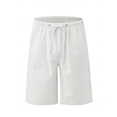 economico Fondi-Per donna Pantaloni capri Shorts Shorts di Lino Pantaloncini Estivi Vacanza Moda Essenziale Lunghezza al ginocchio Vita media Semplice Coulisse Tasca Elastico in vita Leggero Traspirante Inelastico