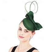 economico Fascinatori-Fascinator Lino Matrimonio Elegante Vintage Carino Con Fiocco Copricapo Copricapo
