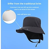 cheap Home Supplies-UPF 50+ Wide-Brim Removable-Brim Fisherman's Hat, Dual-purpose Detachable Breathable Quick- Cap for Marine Water Activities, Sea Fishing, Outdoor Exploration, Cycling, Surfing, and Fishing